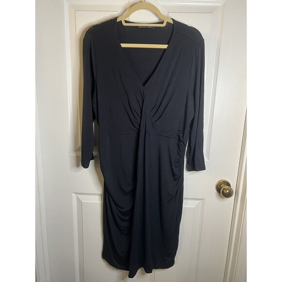 Colleen Lopez Back V-neck 3/4 Sleeve MIDI Dress Size XL NWOT - Picture 3 of 10
